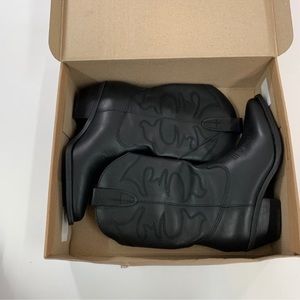 Steve Madden Women's Shoe 6 Black Leather Western Boot US 6